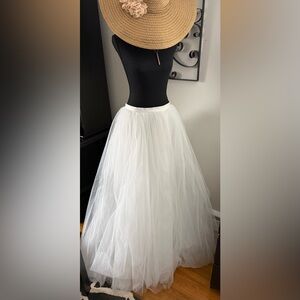 Bridal White Tulle Maxi Skirt NWT